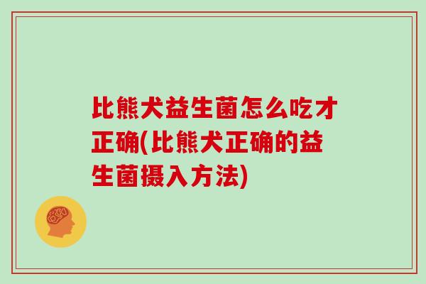 比熊犬益生菌怎么吃才正确(比熊犬正确的益生菌摄入方法)