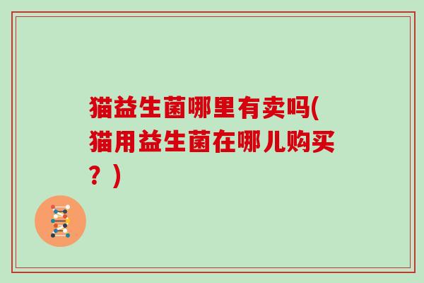 猫益生菌哪里有卖吗(猫用益生菌在哪儿购买？)