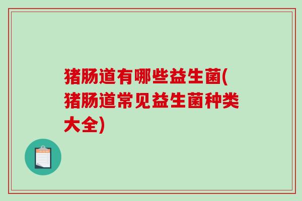 猪肠道有哪些益生菌(猪肠道常见益生菌种类大全) 猪肠道有哪些益生菌(猪肠道常见益生菌种类大全)