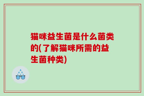 猫咪益生菌是什么菌类的(了解猫咪所需的益生菌种类)
