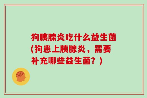 狗胰腺炎吃什么益生菌(狗患上胰腺炎，需要补充哪些益生菌？)
