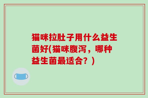 猫咪拉肚子用什么益生菌好(猫咪腹泻，哪种益生菌最适合？)