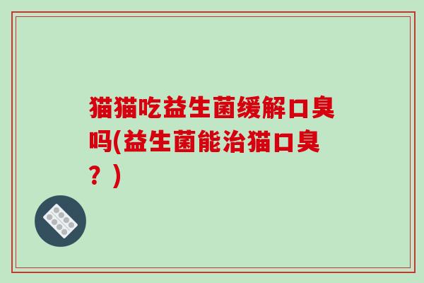 猫猫吃益生菌缓解吗(益生菌能猫？)
