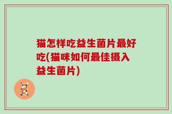 猫怎样吃益生菌片最好吃(猫咪如何最佳摄入益生菌片)