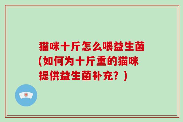 猫咪十斤怎么喂益生菌(如何为十斤重的猫咪提供益生菌补充？)
