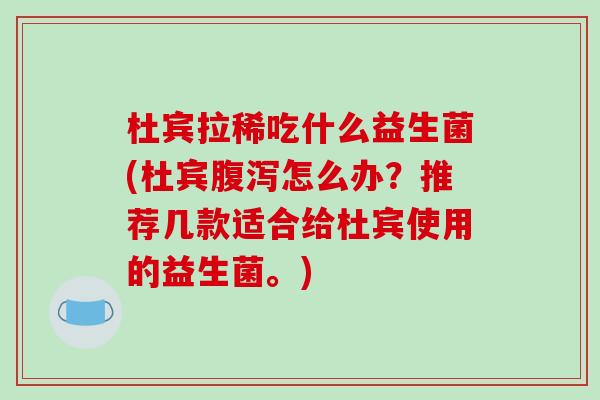 杜宾拉稀吃什么益生菌(杜宾怎么办?推荐几款适合给杜宾使用的益生菌。) 杜宾拉稀吃什么益生菌(杜宾怎么办?推荐几款适合给杜宾使用的益生菌。)