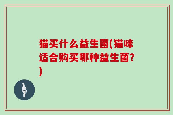 猫买什么益生菌(猫咪适合购买哪种益生菌？)