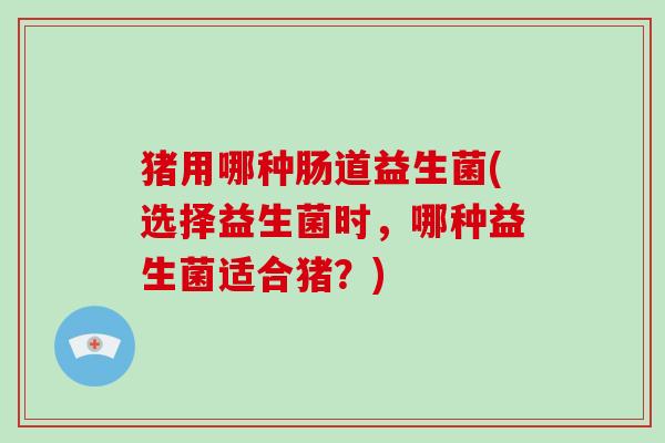 猪用哪种肠道益生菌(选择益生菌时,哪种益生菌适合猪?) 猪用哪种肠道益生菌(选择益生菌时,哪种益生菌适合猪?)