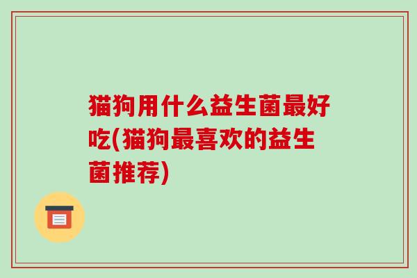 猫狗用什么益生菌最好吃(猫狗最喜欢的益生菌推荐)