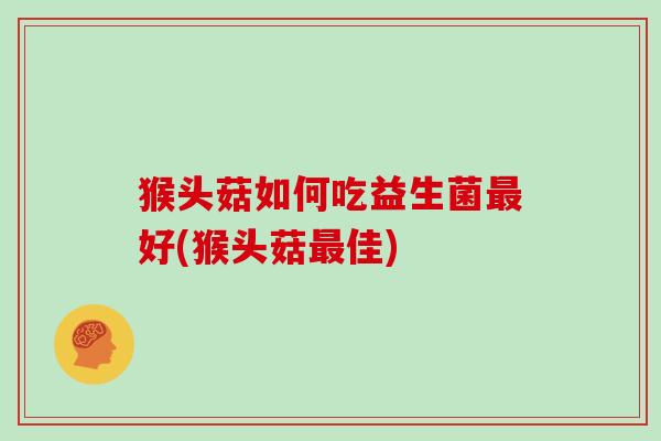 猴头菇如何吃益生菌最好(猴头菇最佳)