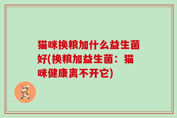 猫咪换粮加什么益生菌好(换粮加益生菌：猫咪健康离不开它)