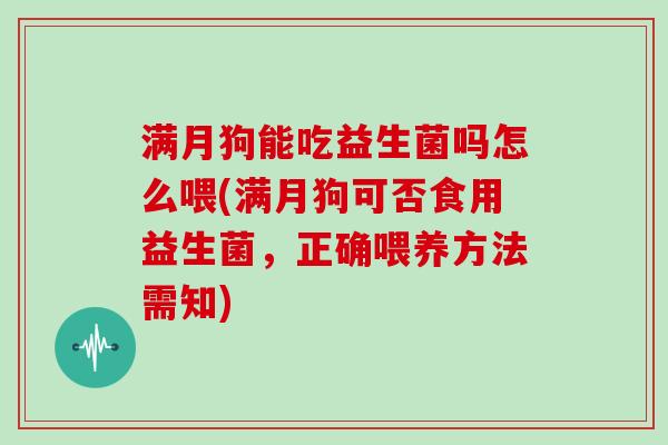 满月狗能吃益生菌吗怎么喂(满月狗可否食用益生菌，正确喂养方法需知)
