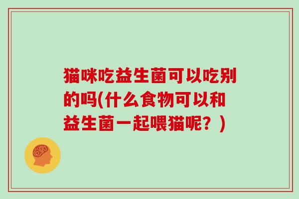 猫咪吃益生菌可以吃别的吗(什么食物可以和益生菌一起喂猫呢？)