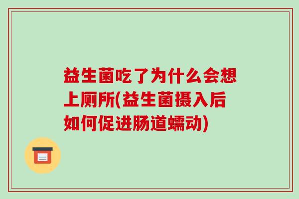 益生菌吃了为什么会想上厕所(益生菌摄入后如何促进肠道蠕动)