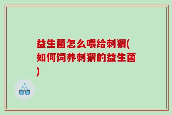 益生菌怎么喂给刺猬(如何饲养刺猬的益生菌)