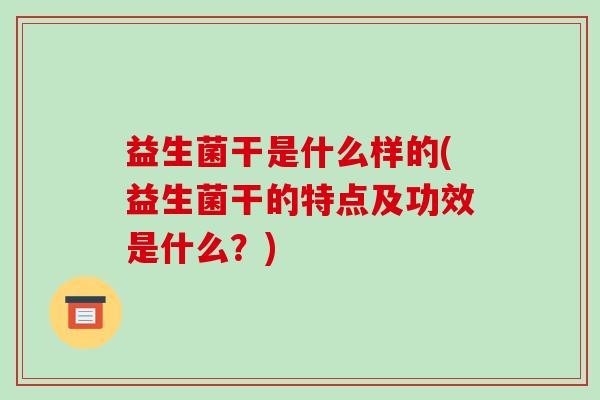 益生菌干是什么样的(益生菌干的特点及功效是什么？)