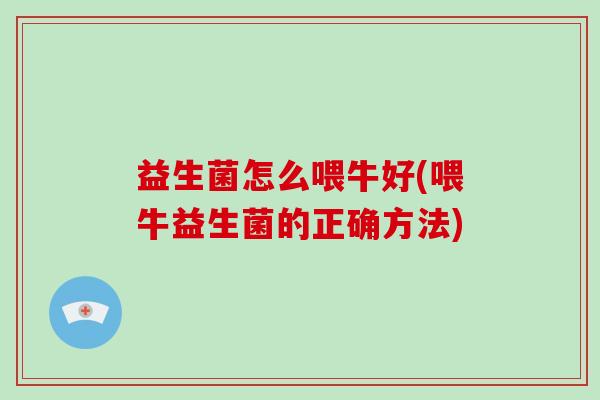 益生菌怎么喂牛好(喂牛益生菌的正确方法)