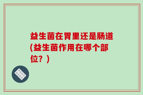 益生菌在胃里还是肠道(益生菌作用在哪个部位？)