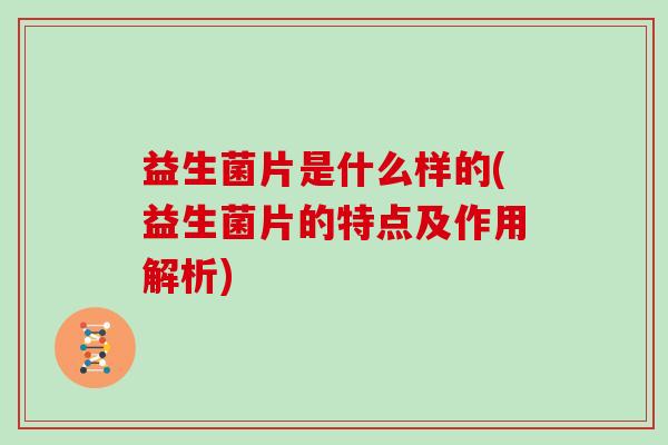 益生菌片是什么样的(益生菌片的特点及作用解析)