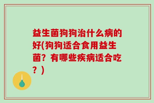 益生菌狗狗治什么病的好(狗狗适合食用益生菌？有哪些疾病适合吃？)