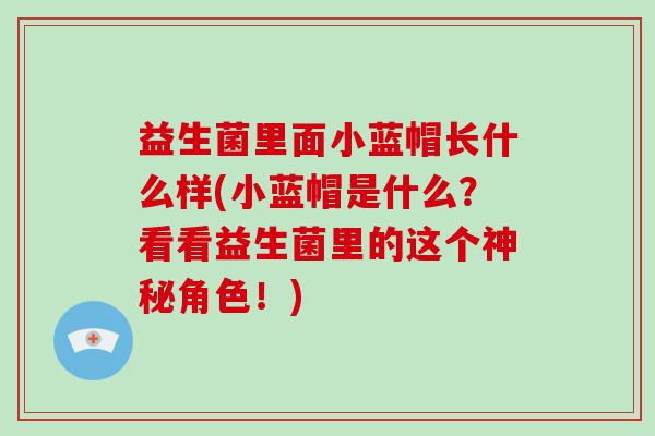 益生菌里面小蓝帽长什么样(小蓝帽是什么？看看益生菌里的这个神秘角色！)
