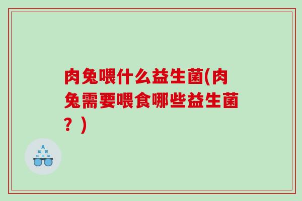 肉兔喂什么益生菌(肉兔需要喂食哪些益生菌？)