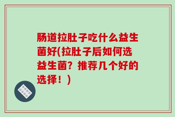 肠道拉肚子吃什么益生菌好(拉肚子后如何选益生菌？推荐几个好的选择！)