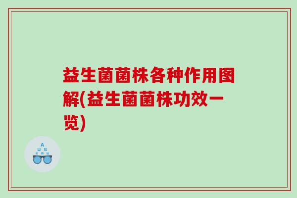益生菌菌株各种作用图解(益生菌菌株功效一览)