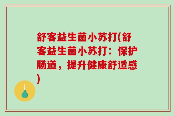 舒客益生菌小苏打(舒客益生菌小苏打：保护肠道，提升健康舒适感)