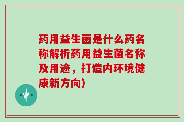 药用益生菌是什么药名称解析药用益生菌名称及用途，打造内环境健康新方向)