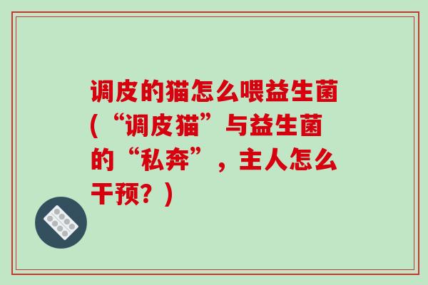 调皮的猫怎么喂益生菌(“调皮猫”与益生菌的“私奔”，主人怎么干预？)