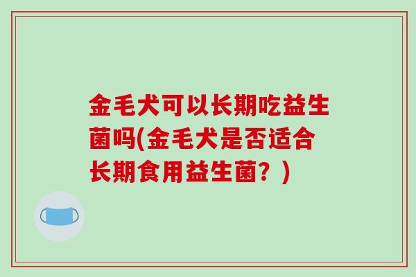 金毛犬可以长期吃益生菌吗(金毛犬是否适合长期食用益生菌？)
