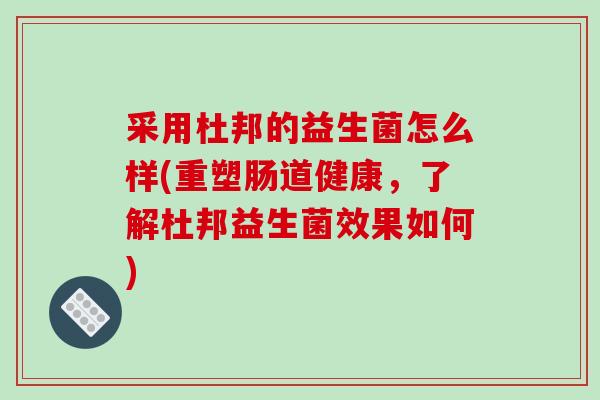 采用杜邦的益生菌怎么样(重塑肠道健康，了解杜邦益生菌效果如何)