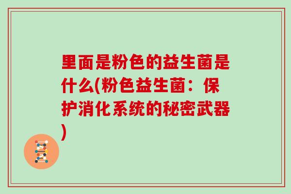 里面是粉色的益生菌是什么(粉色益生菌：保护消化系统的秘密武器)
