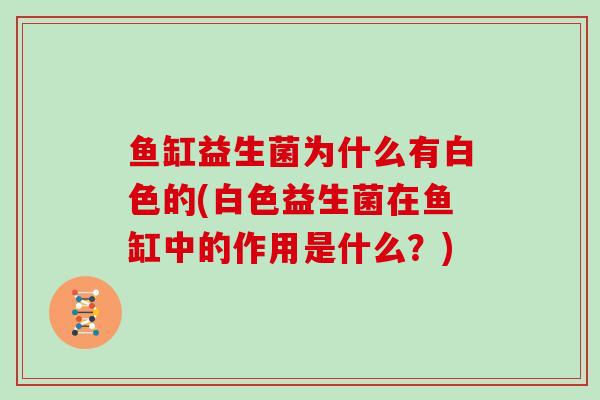 鱼缸益生菌为什么有白色的(白色益生菌在鱼缸中的作用是什么？)