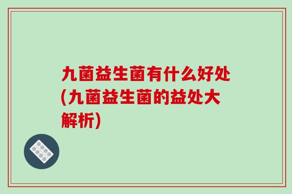 九菌益生菌有什么好处(九菌益生菌的益处大解析)