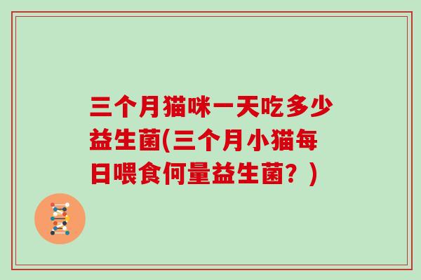 三个月猫咪一天吃多少益生菌(三个月小猫每日喂食何量益生菌？)