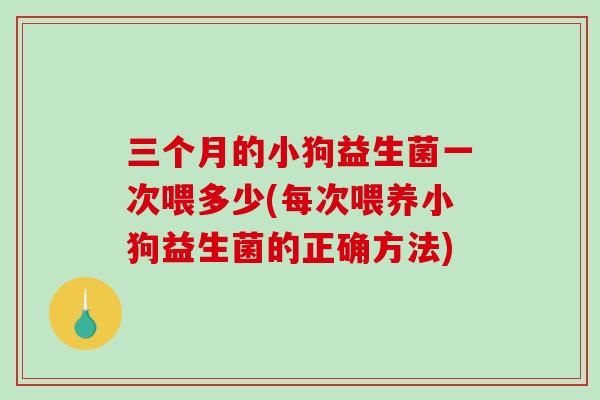 三个月的小狗益生菌一次喂多少(每次喂养小狗益生菌的正确方法)