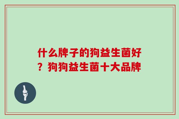 什么牌子的狗益生菌好？狗狗益生菌十大品牌