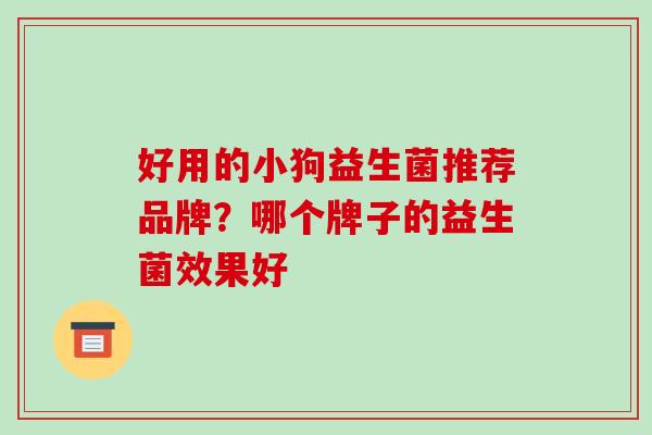 好用的小狗益生菌推荐品牌？哪个牌子的益生菌效果好