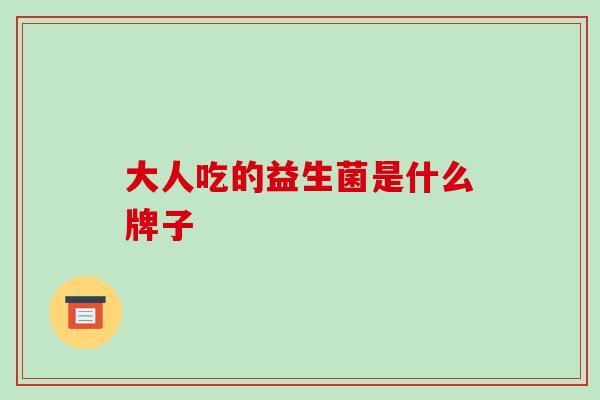 大人吃的益生菌是什么牌子