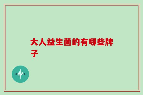 大人益生菌的有哪些牌子
