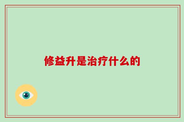 修益升是什么的