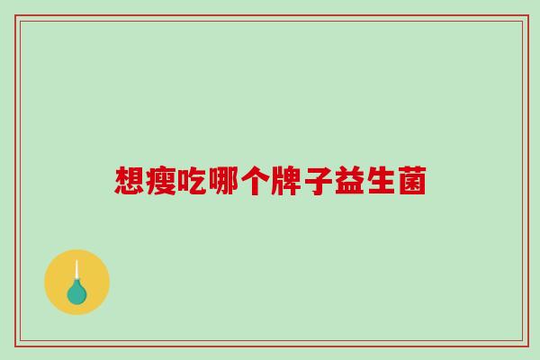 想瘦吃哪个牌子益生菌
