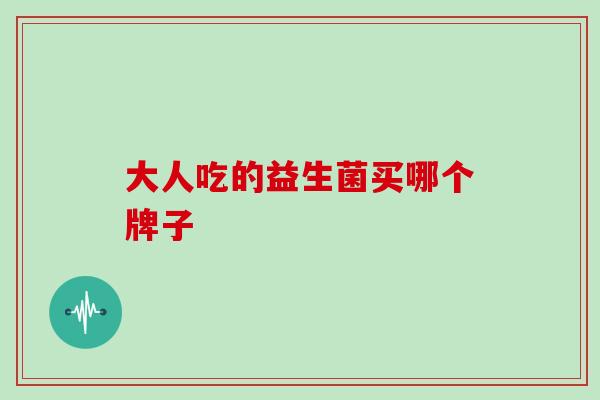 大人吃的益生菌买哪个牌子