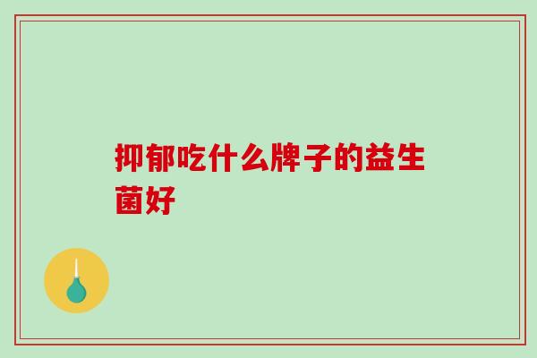 吃什么牌子的益生菌好