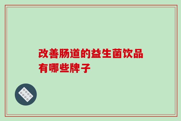 改善肠道的益生菌饮品有哪些牌子