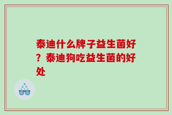 泰迪什么牌子益生菌好？泰迪狗吃益生菌的好处
