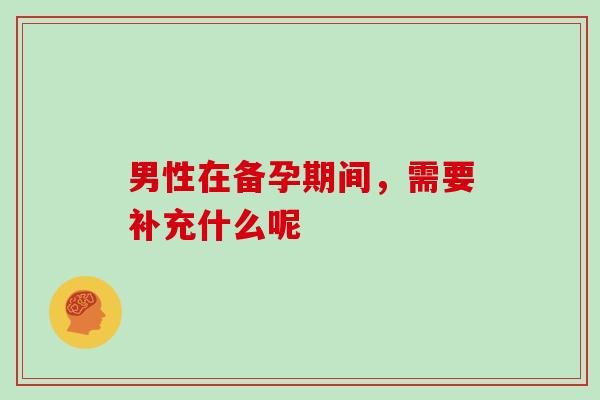 男性在备孕期间，需要补充什么呢