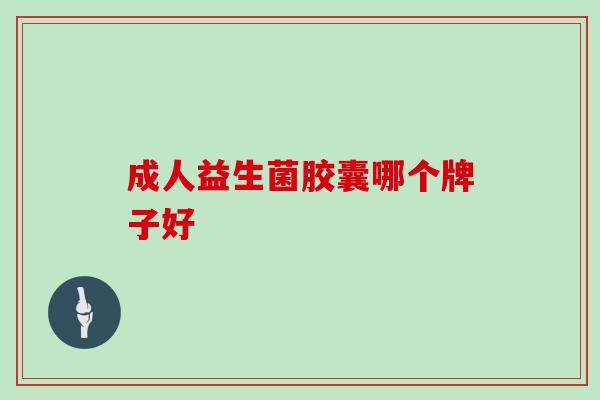 成人益生菌胶囊哪个牌子好